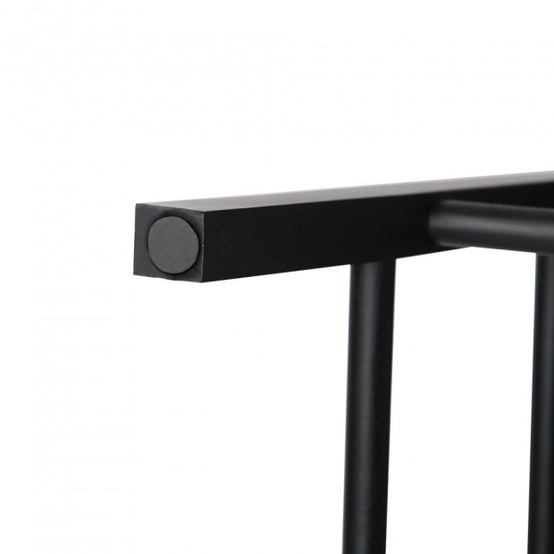 Set of 2 Wooden Back less Bar Stool - Black Image 7