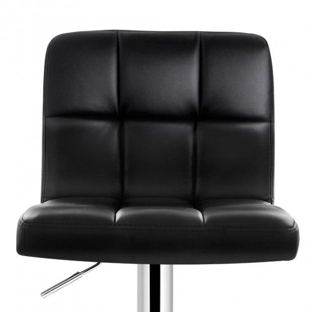 4x Leather Bar Stools NOEL Kitchen Chairs Swivel Gas Lift Black Image 3