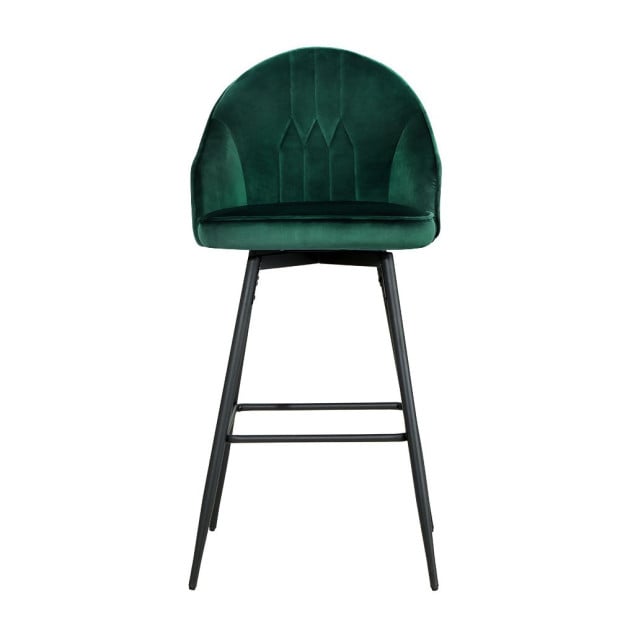 2x Bar Stools Kitchen Dining Chairs Velvet Barstool Green Mesial Image 3