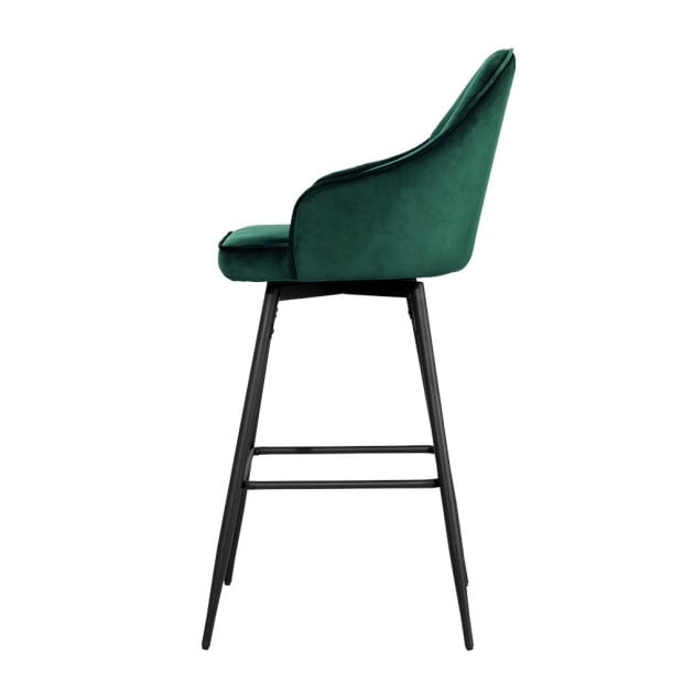 2x Bar Stools Kitchen Dining Chairs Velvet Barstool Green Mesial Image 4