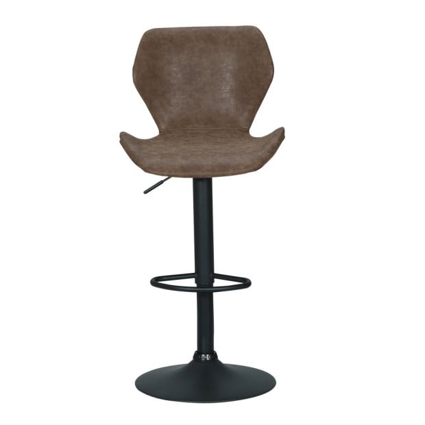 Set Of 2 Bar Stools Kitchen Stool Chairs Metal Swivel Brown Frawley Image 3