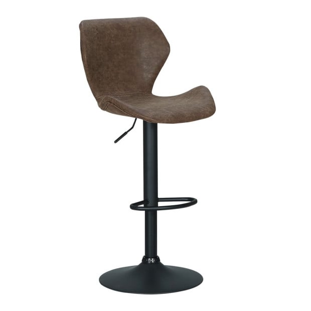 Set Of 2 Bar Stools Kitchen Stool Chairs Metal Swivel Brown Frawley Image 4