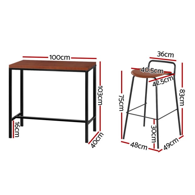 Bar Table And Stools Set Dining Desk Kitchen Chairs Cafe Pub Image 3