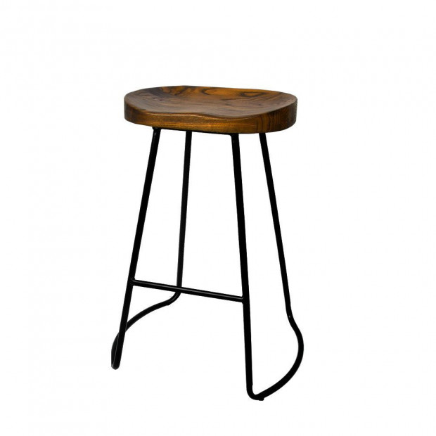 4x Vintage Tractor Bar Stools Retro Industrial Chairs Black 65cm
