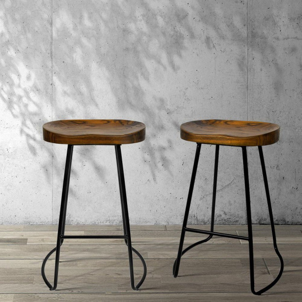 4x Vintage Tractor Bar Stools Retro Industrial Chairs Black 65cm Image 7