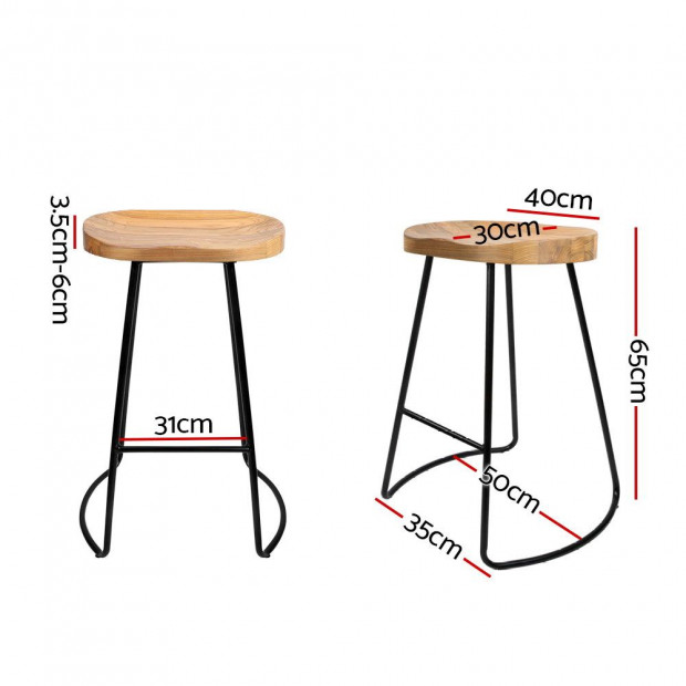 4x Vintage Tractor Bar Stools Retro Bar Stool Industrial Chairs 65cm Image 2