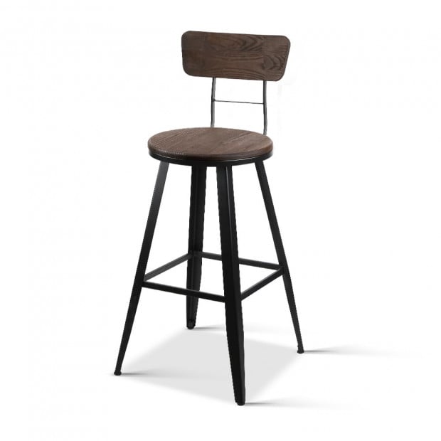 Artiss Industrial Swivel Bar Stool - Black IND5625