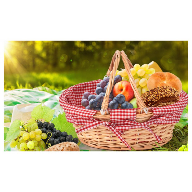 Picnic Basket Wicker Baskets Outdoor Deluxe Gift Storage Carry Image 6