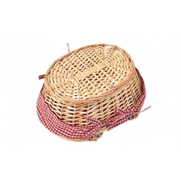 Picnic Basket Wicker Baskets Outdoor Deluxe Gift Storage Carry Image 3