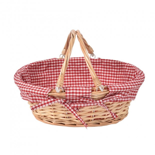 Picnic Basket Wicker Baskets Outdoor Deluxe Gift Storage Carry