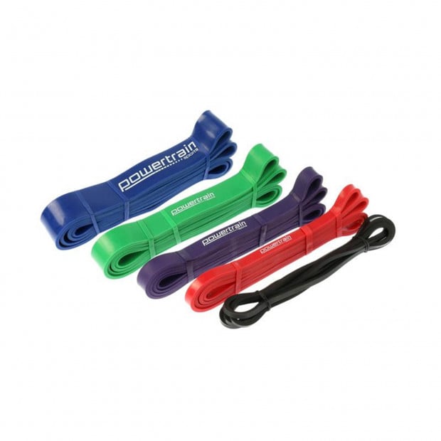 Powertrain Resistance Bands 5pc Heavy Duty Gym Exercise Set Image 4