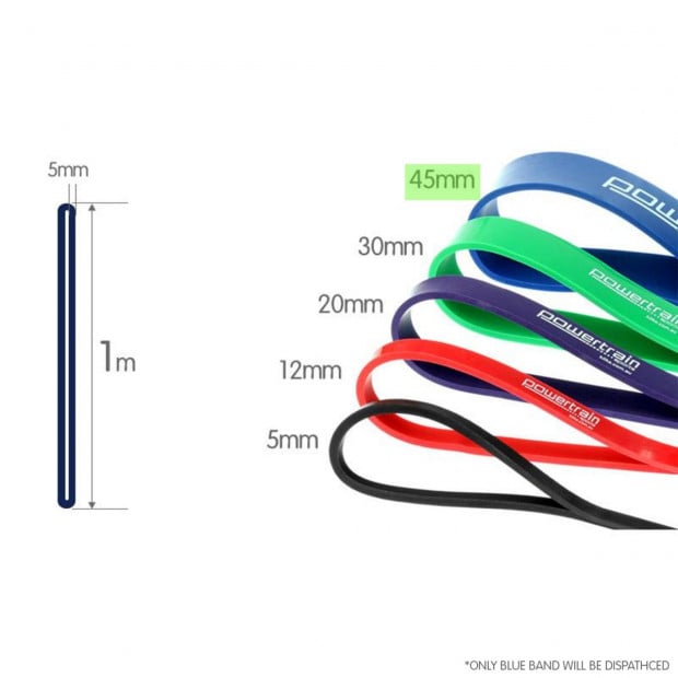 1 x Powertrain Home Workout Resistance Bands Gym Exercise Blue Image 2