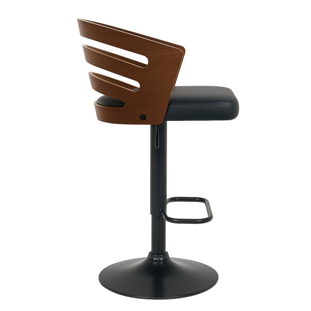 Sarantino Bentwood Walnut Barstool Leather Seat and Metal Base Image 5