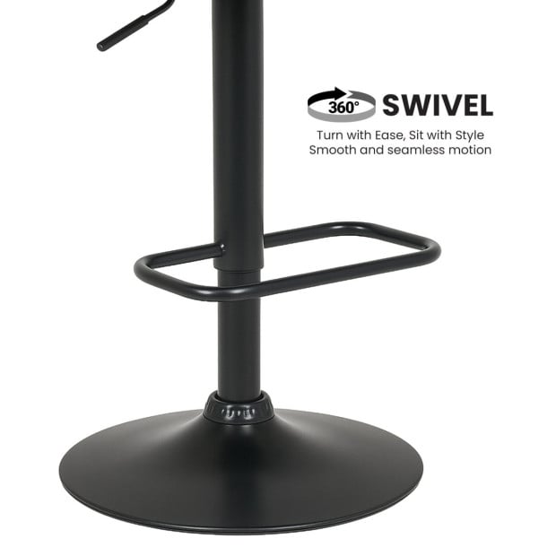 Sarantino Bentwood Walnut Barstool Leather Seat and Metal Base Image 7