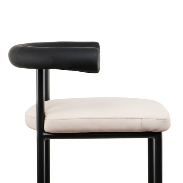 Sarantino Cedric Bar Stool - Black and Beige Image 6