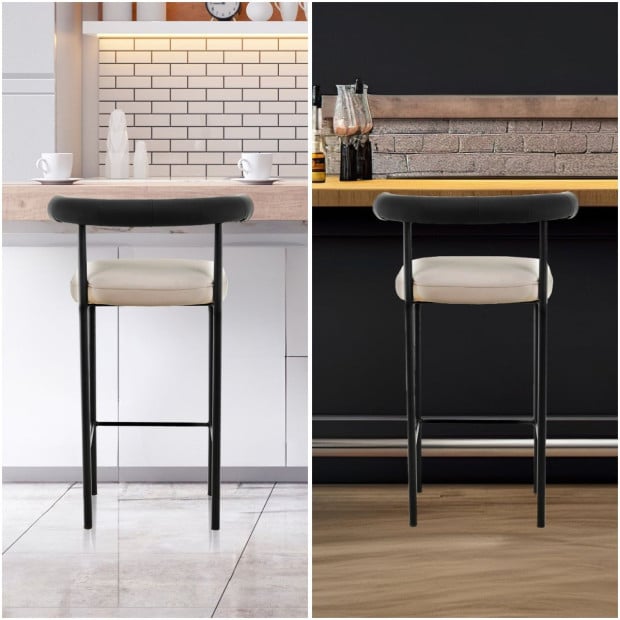 Sarantino Cedric Bar Stool - Black and Beige Image 8