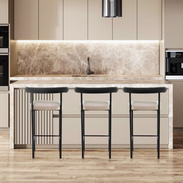 Sarantino Cedric Bar Stool - Black and Beige Image 10