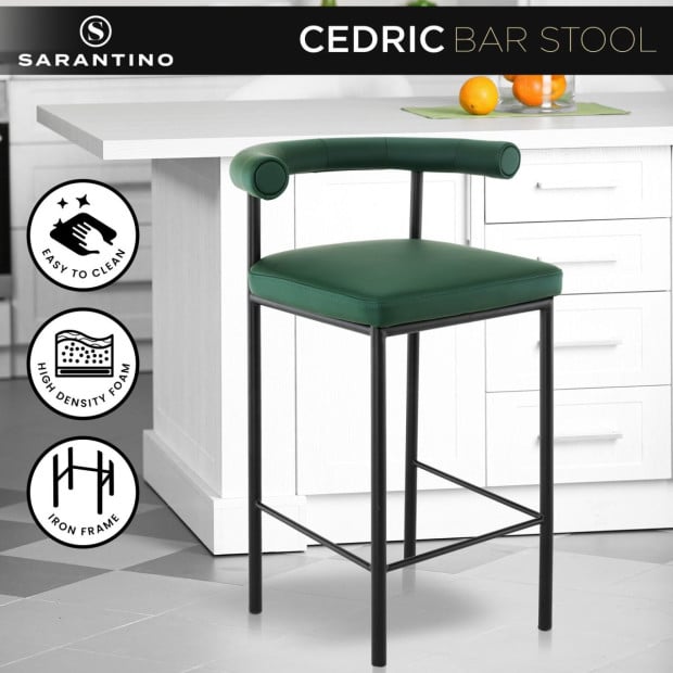 Sarantino Cedric Bar Stool - Green