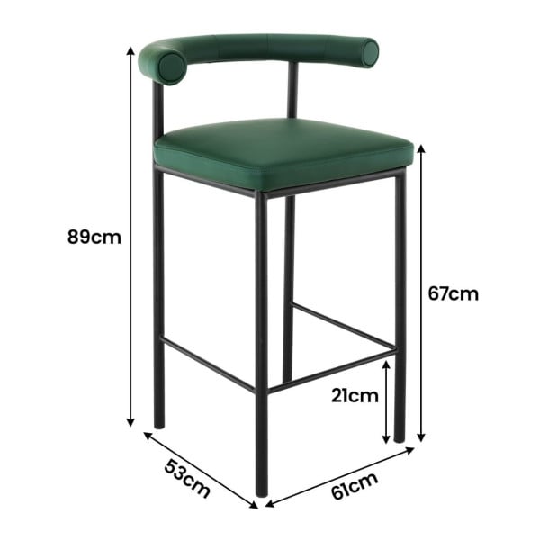 Sarantino Cedric Bar Stool - Green Image 4