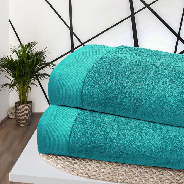 Pack Of 2 Pcs Bath Sheet Teal