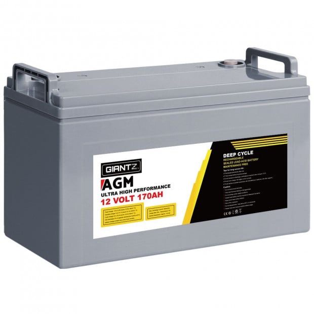 170Ah Deep Cycle Battery 12V AGM Marine Sealed Power Portable Box