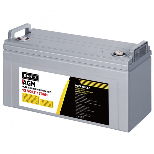 170Ah Deep Cycle Battery 12V AGM Marine Sealed Power Portable Box Image 3