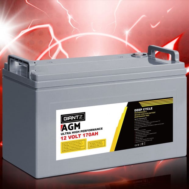 170Ah Deep Cycle Battery 12V AGM Marine Sealed Power Portable Box Image 7