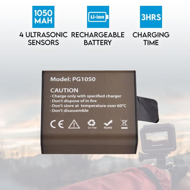 Extra Battery 1050mah Li-ion Rechargable Sports Action Camera Image 2