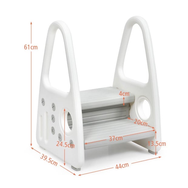 Kids Step Stool For Toddler With Non-slip Design Grey Image 5