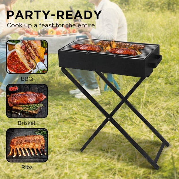Wallaroo Height-Adjustable Charcoal BBQ Grill - Steel Image 2
