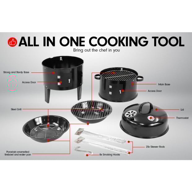 Wallaroo 3-in-1 Charcoal BBQ Smoker Image 7