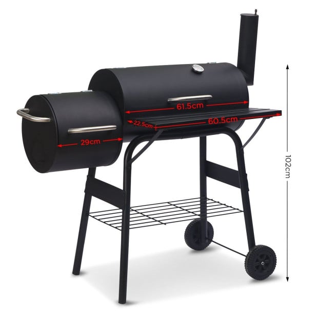 Wallaroo 2-in-1 Outdoor Barbecue Grill & Offset Smoker Image 6