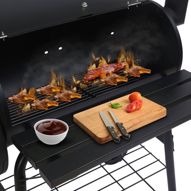 Wallaroo 2-in-1 Outdoor Barbecue Grill & Offset Smoker Image 7