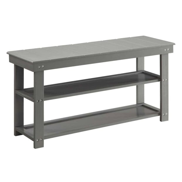 Sarantino Maeve Shoe Storage Bench - Grey Image 2