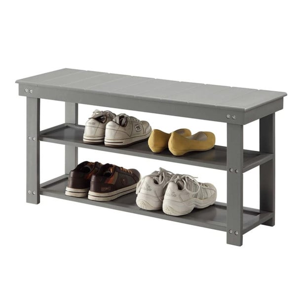 Sarantino Maeve Shoe Storage Bench - Grey Image 3