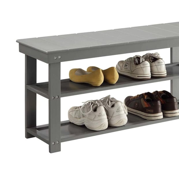 Sarantino Maeve Shoe Storage Bench - Grey Image 5