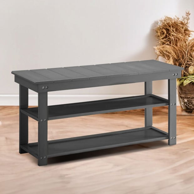 Sarantino Maeve Shoe Storage Bench - Grey Image 8