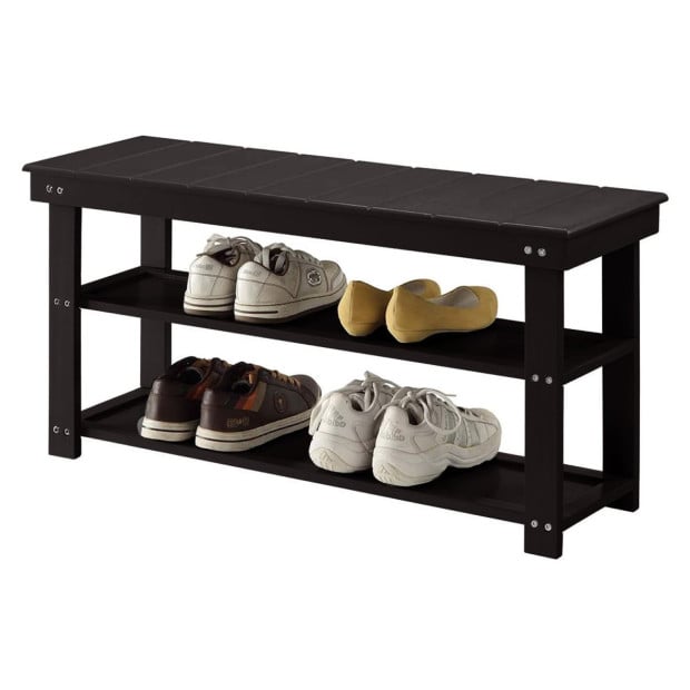 Sarantino Maeve Shoe Storage Bench - Black Image 3