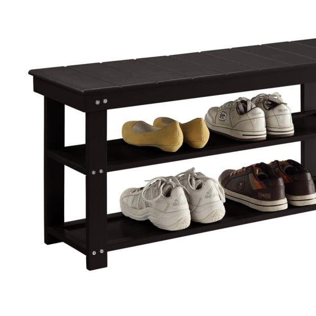 Sarantino Maeve Shoe Storage Bench - Black Image 5