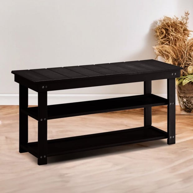 Sarantino Maeve Shoe Storage Bench - Black Image 8