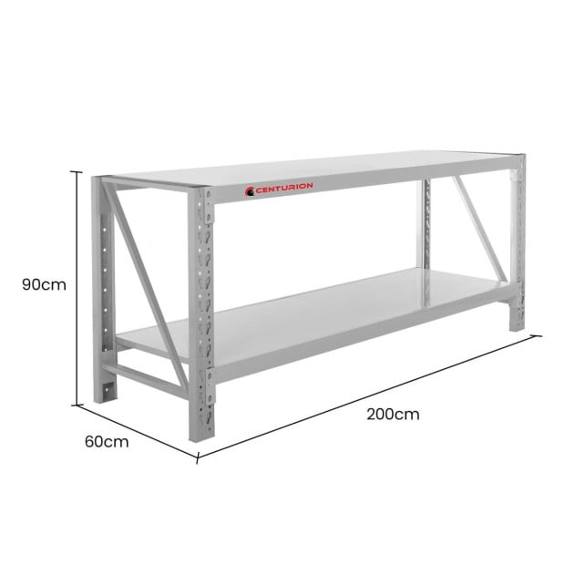 Centurion 2-Layer Workbench Work Bench 400kg - Grey Image 2