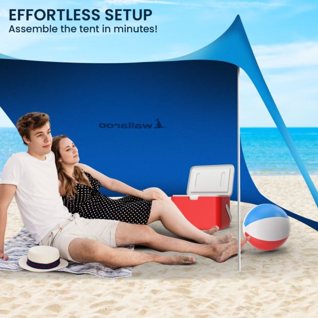 Wallaroo Beach Tent Canopy Sunshade 2m x 2m - Blue Image 7