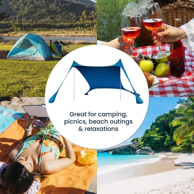 Wallaroo Beach Tent Canopy Sunshade 2m x 2m - Blue Image 8