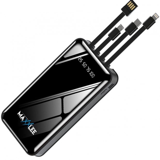 Maxxlee 20000mah Powerbank Built-in 3 Cables Battery Charge