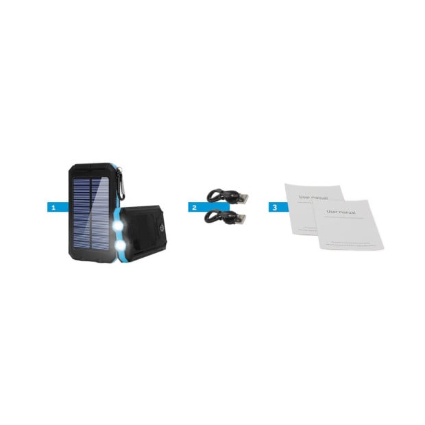 2x Blue 10000mah Solar Power Bank Dual USB Battery Charger Image 7