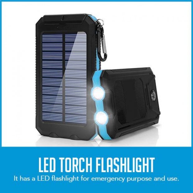 Maxxlee 10000mah Solar Power Bank Dual Usb Battery Charger Portable Black Image 6