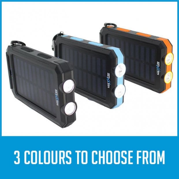 Maxxlee 10000mah Solar Power Bank Dual Usb Battery Charger Portable Orange Image 7