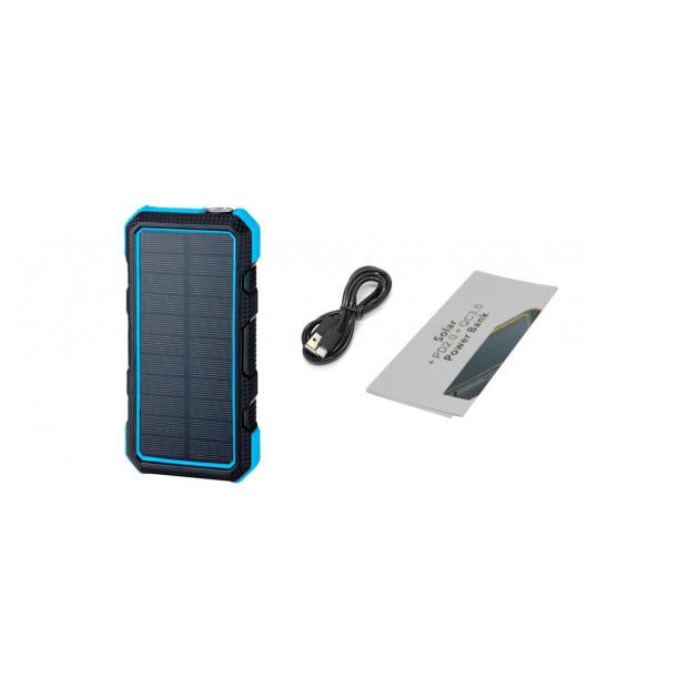 Maxxlee 20000mah Qi Wireless Charger Solar Power Bank 18w Blue Image 8