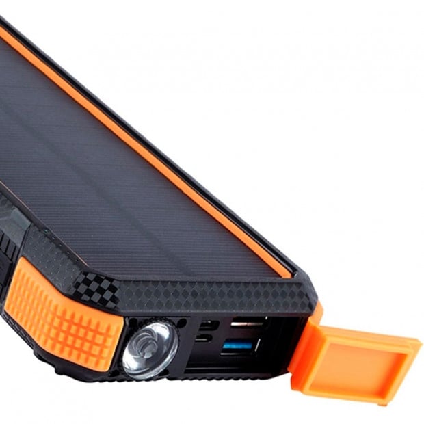 Maxxlee 20000mah Qi Wireless Charger Solar Power Bank 18W Orange