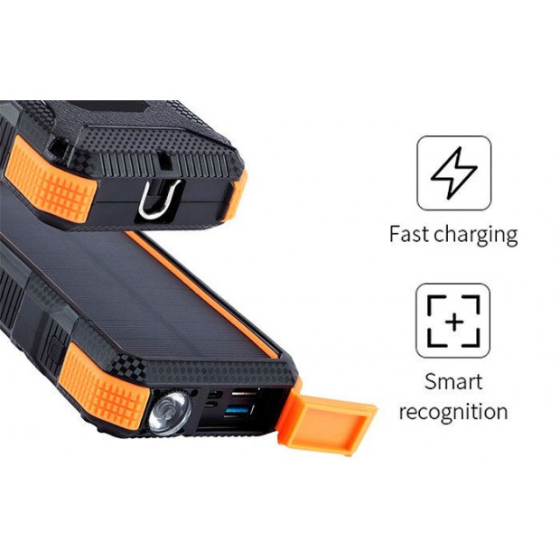 Maxxlee 20000mah Qi Wireless Charger Solar Power Bank 18W Orange Image 5